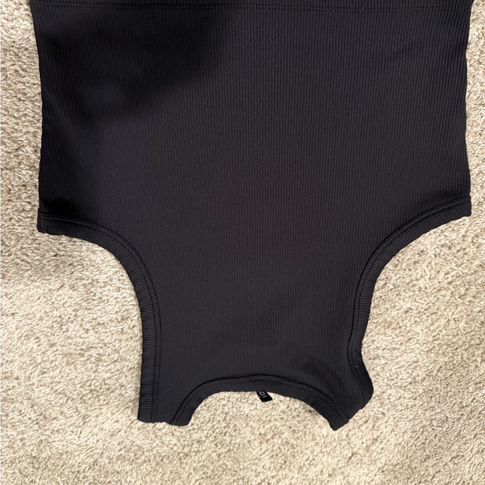 Black Ribbed Tank Top - Picture 2 of 3